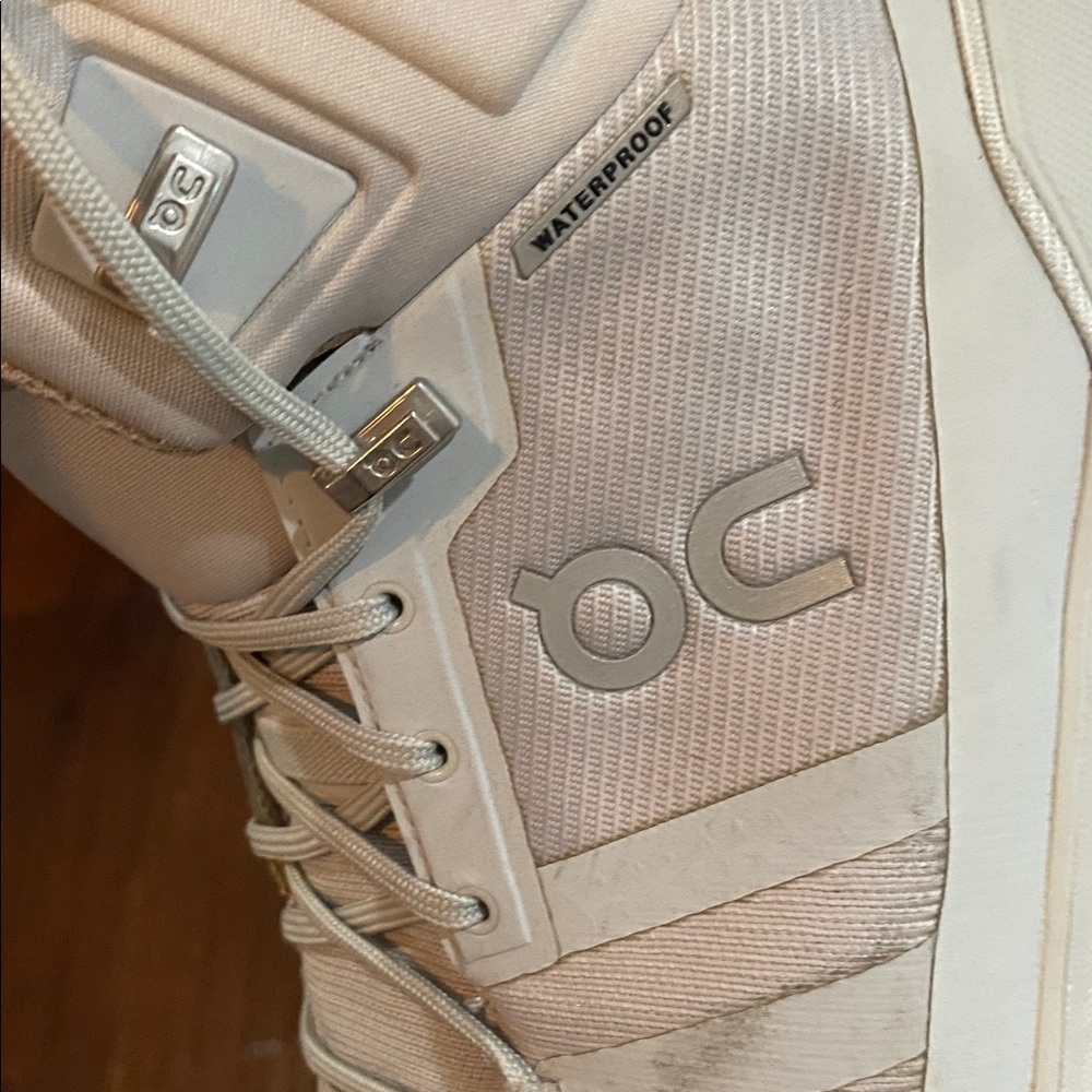 On Women's Cloudrock Waterproof Mid-Top Athletic Boots in Off-White - Picture 8 of 9